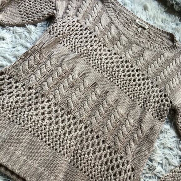Miracle City Crochet Eyelet Knit Wool Blend Cottagecore Sweater - Picture 7 of 7